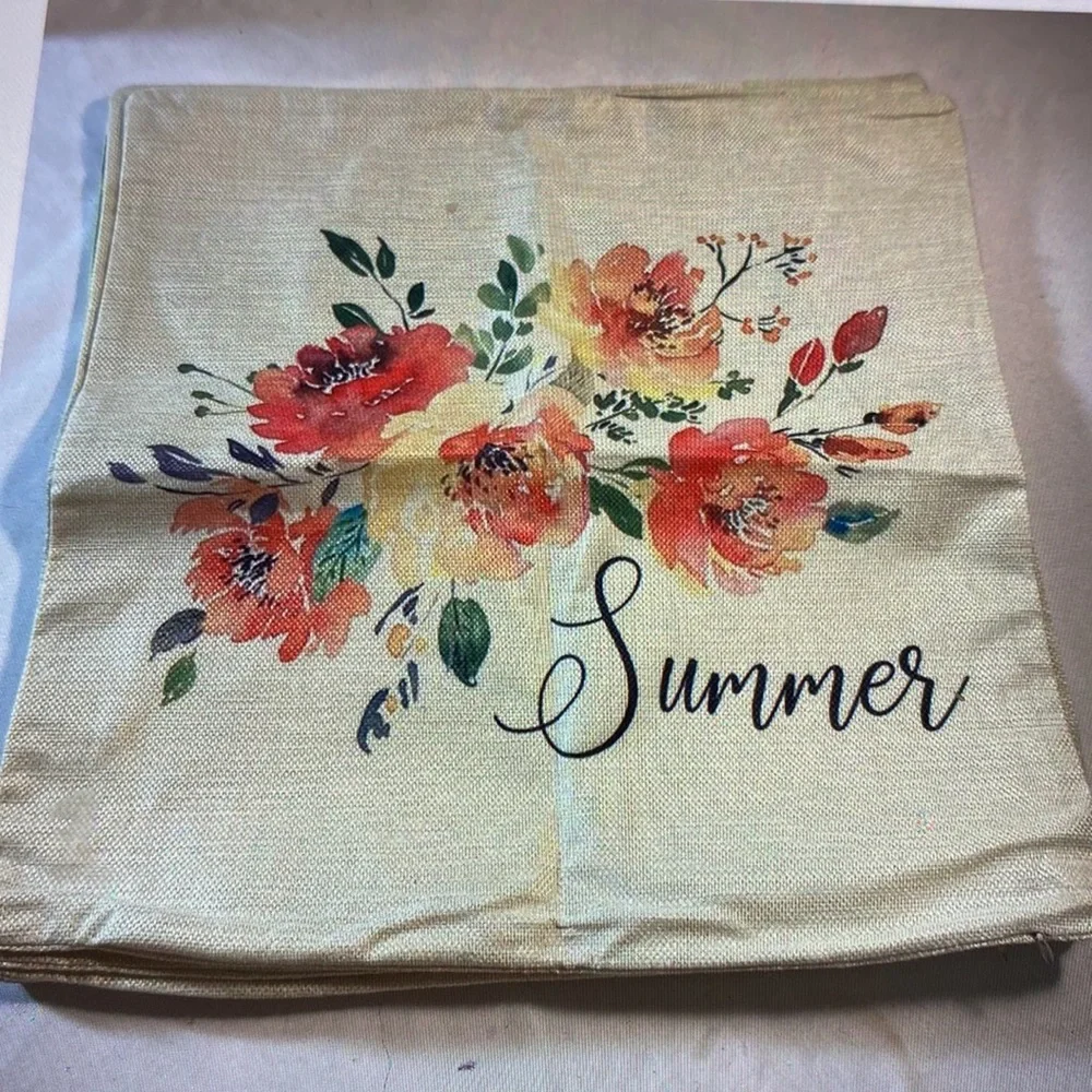 Summer pillow covers 18“ x 18“ set of 4  Farmhouse pillow case